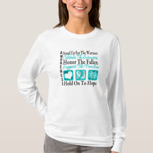 Stand Up Celebrate Honour Collage Cervical Cancer T-Shirt