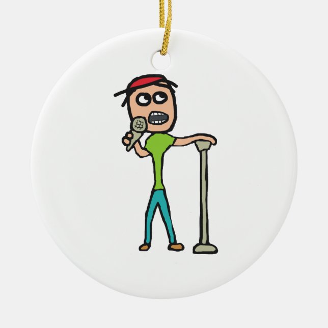 Stand Up Comedy Ceramic Tree Decoration (Front)