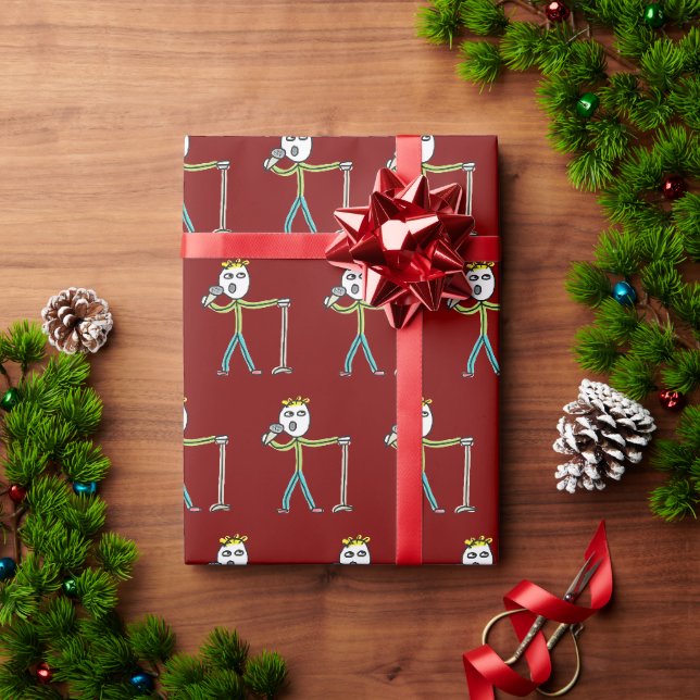 Stand Up Comedy Stickman Wrapping Paper (Holiday Gift)
