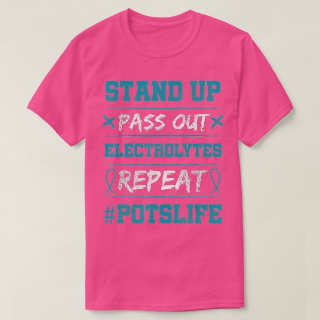 Stand Up Electrolytes POTS Awareness Turquoise Rib T-Shirt (Design Front)
