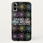 STAND UP FOR ATOMS Science Case-Mate iPhone Case<br><div class="desc">Customise with your favourite background colour. Cool,  trendy science-inspired design for all scientists,  science teachers,  science students,  in short,  any science geek in your life (and that includes you)! Designed by Science Geekness© at http://www.zazzle.com/sciencegeekness*</div>