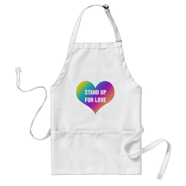 Stand Up for Love (Rainbow Heart) Standard Apron (Front)
