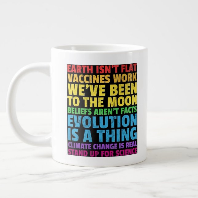 'Stand Up For Science' Large Coffee Mug (Left)