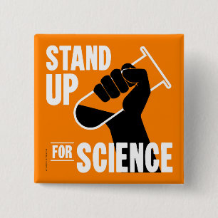 Stand Up for Science Test Tube 15 Cm Square Badge