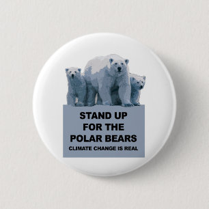 Stand Up for the Polar Bears 6 Cm Round Badge