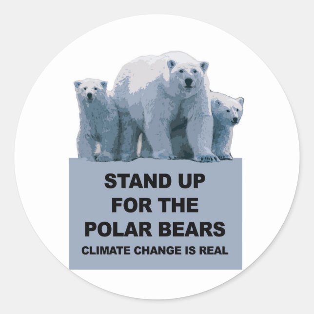 Stand Up for the Polar Bears Classic Round Sticker (Front)
