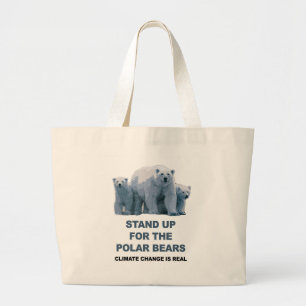 Stand Up for the Polar Bears Large Tote Bag