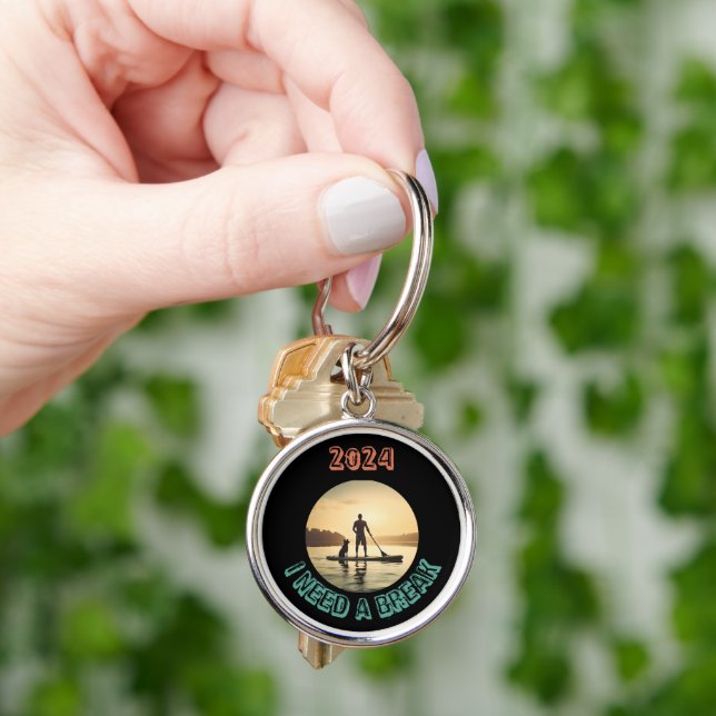 Stand up paddle board surfing with dog key ring (Hand)