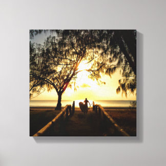 Stand Up Paddle Boarding Sunrise Stretched Canvas
