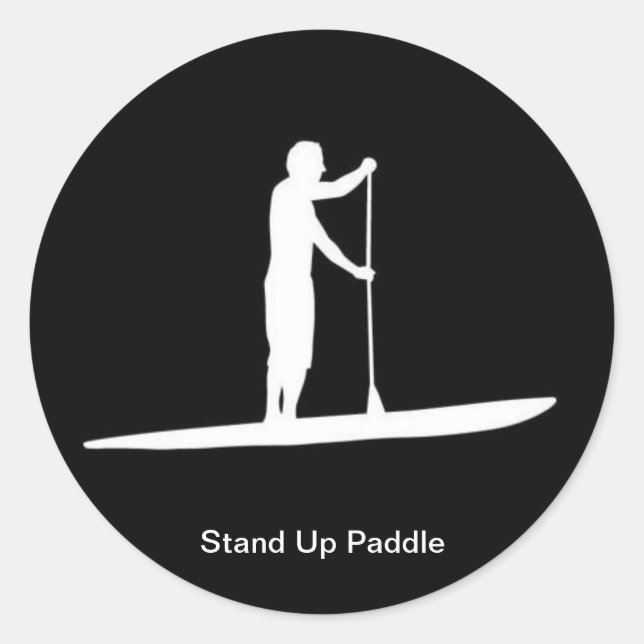 stand up paddle classic round sticker (Front)