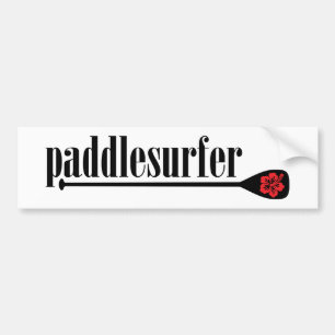 Stand Up Paddle Hibiscus Bumper Sticker