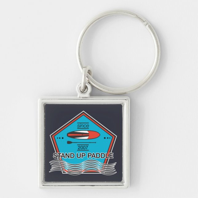Stand Up Paddle Poster Key Ring (Front)