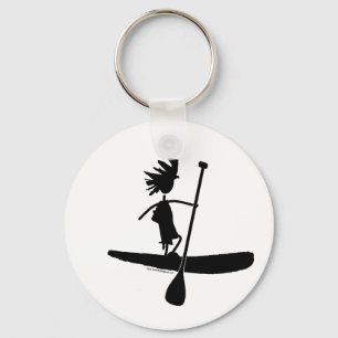 Stand Up Paddle Silhouette Design Key Ring