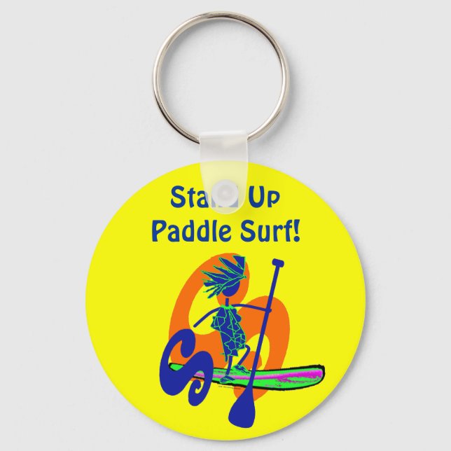 Stand Up Paddle Surf Design Key Ring (Front)