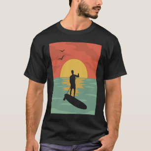 Stand Up Paddle Vintage SUP Retro Paddleboarding H T-Shirt