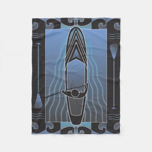 Stand up Paddleboarder Fleece Blanket (Front)
