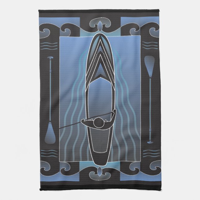 Stand Up Paddleboarder Tea Towel (Vertical)