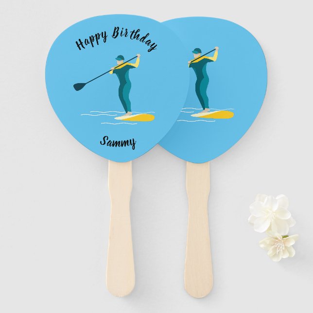 Stand Up Paddleboarding Hand Fan (Front and Back)
