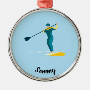 Stand Up Paddleboarding Metal Tree Decoration