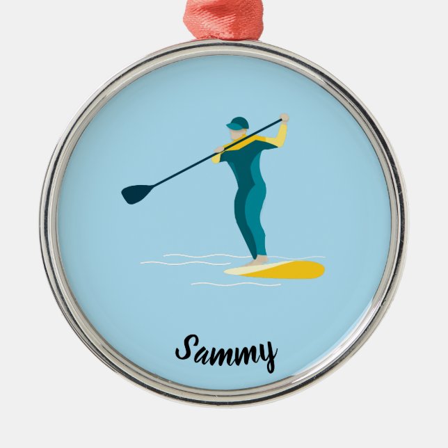 Stand Up Paddleboarding Metal Tree Decoration (Front)
