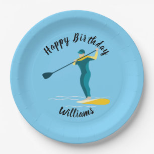Stand Up Paddleboarding Paper Plate