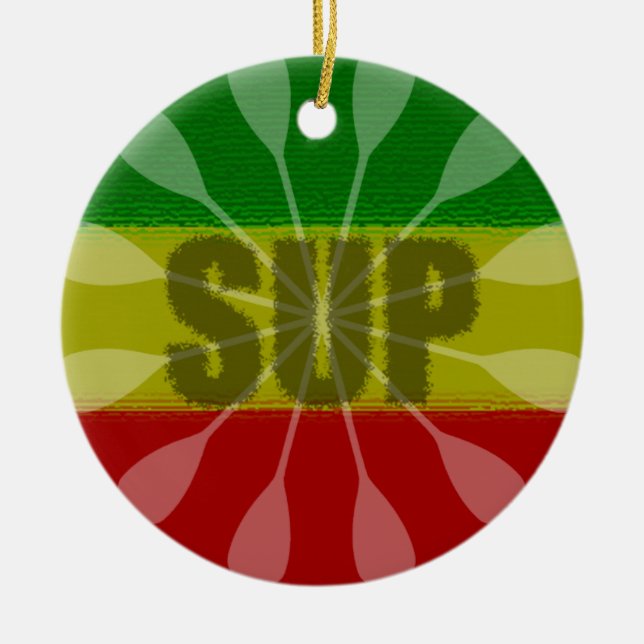 Stand Up Paddling, Paddle Twirl Ceramic Tree Decoration (Front)