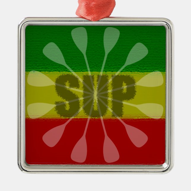 Stand Up Paddling, Paddle Twirl Metal Tree Decoration (Front)