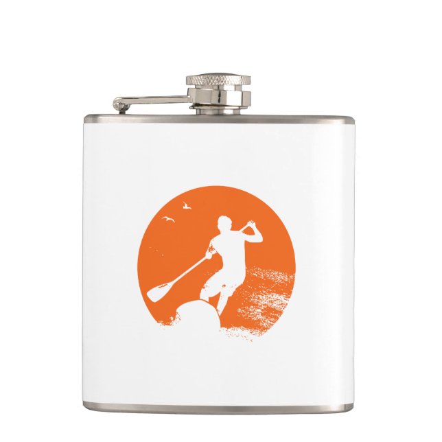 Stand Up Paddling Surfer Hip Flask (Front)