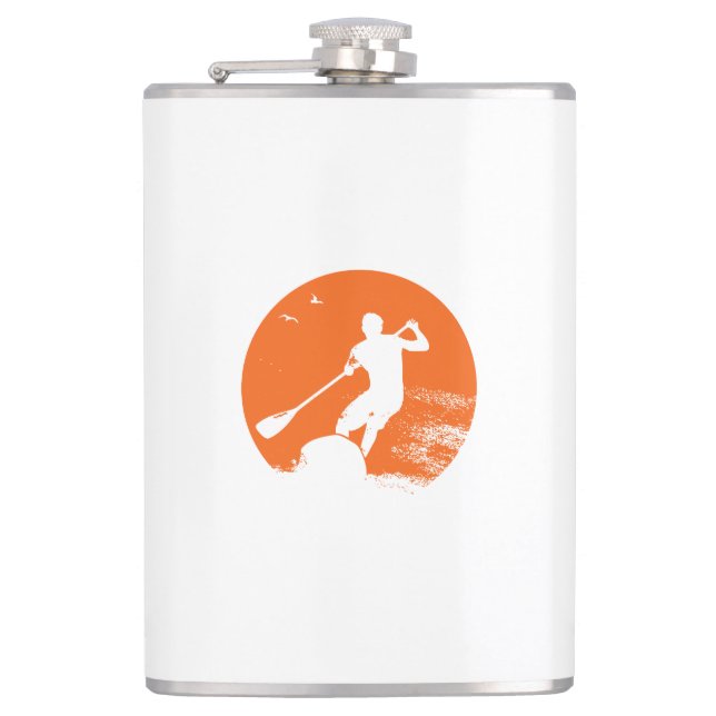 Stand Up Paddling Surfer Hip Flask (Front)