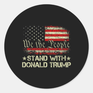 Stand With Donald Trump Support Pro Trump American Classic Round Sticker