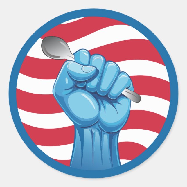 Stand With Federal Workers Spoon Classic Round Sticker (Front)