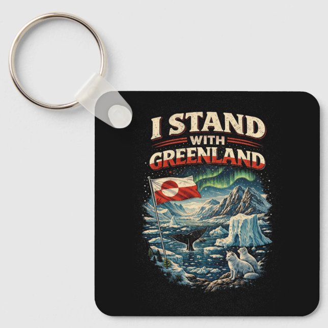 Stand with Greenland Key Ring (Front)