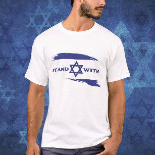 Stand with Israel Blue and White Flag T-Shirt