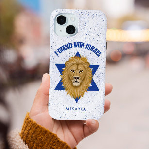 Stand with Israel Star of David . Lion of Judah  iPhone 15 Case