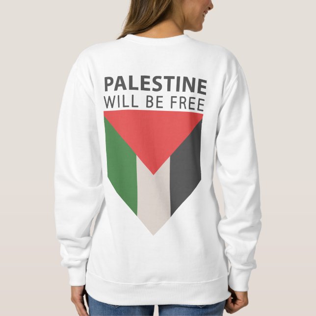 Stand With Palestine, Flag and Olive Tree Sweatshirt (Back)