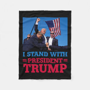 Stand With President Trump After The Shooting At H Fleece Blanket