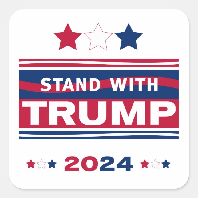 Stand with Trump~2024~MAGA Square Sticker (Front)