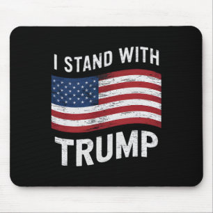 Stand With Trump American Flag Men Woman Usa Vinta Mouse Pad