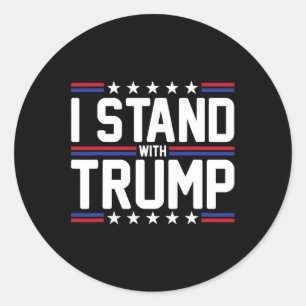 Stand With Trump American Flag Usa Trump Supporter Classic Round Sticker