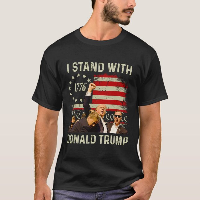 Stand With Trump Funny Trump 2024  T-Shirt (Front)