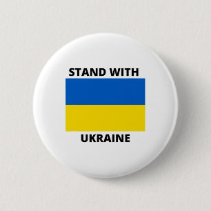 Stand With Ukraine 1 6 Cm Round Badge