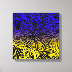 Stand with Ukraine abstract sunflower Canvas Print
