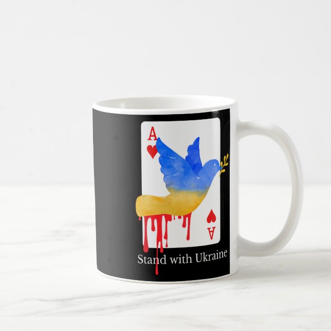Stand With Ukraine Ace Of War Support Tee  Coffee Mug (Right)