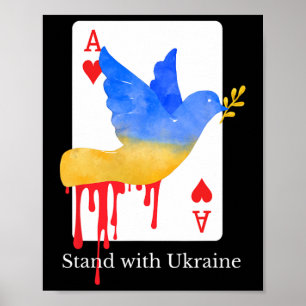 Stand With Ukraine Ace Of War Support Tee  Poster