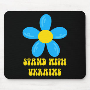 Stand With Ukraine Blue And Yellow Flower Solidari Mouse Pad