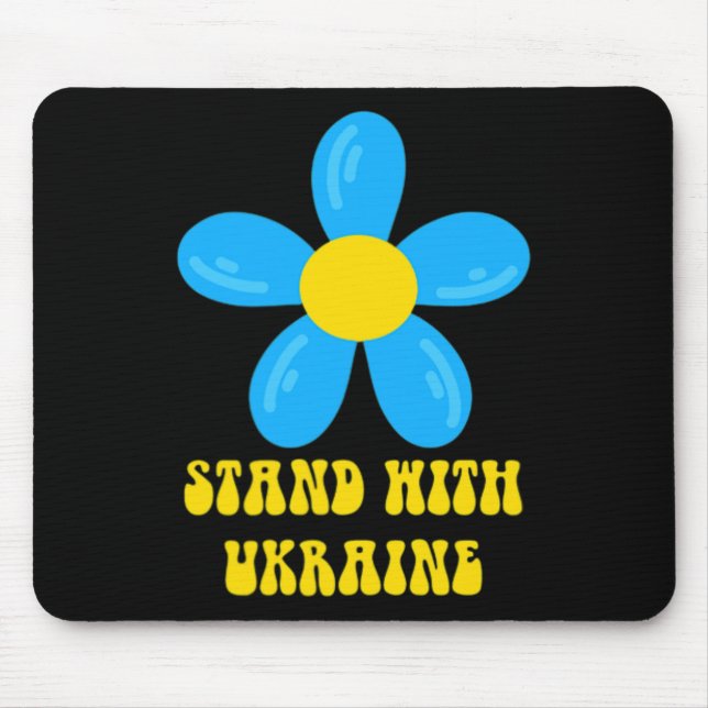 Stand With Ukraine Blue And Yellow Flower Solidari Mouse Pad (Front)