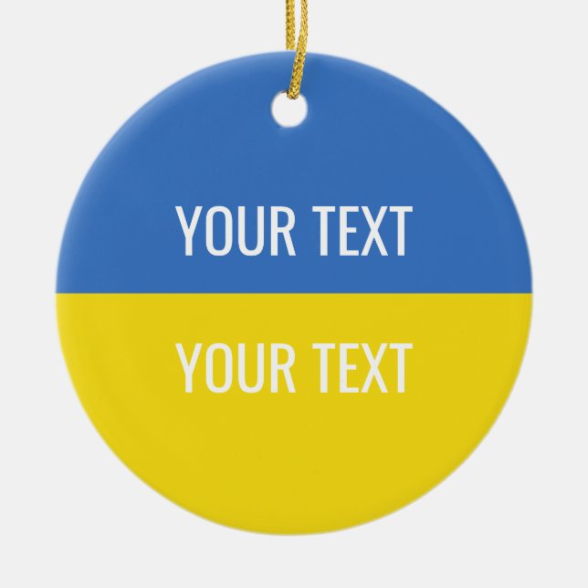 Stand With Ukraine Custom Ukraine National Flag  Ceramic Tree Decoration (Front)
