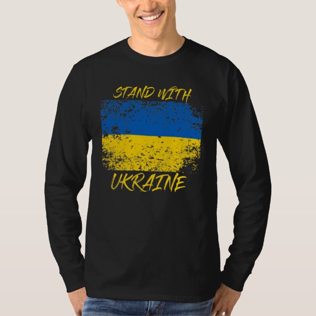 Stand With Ukraine Distressed  T-Shirt (Front)