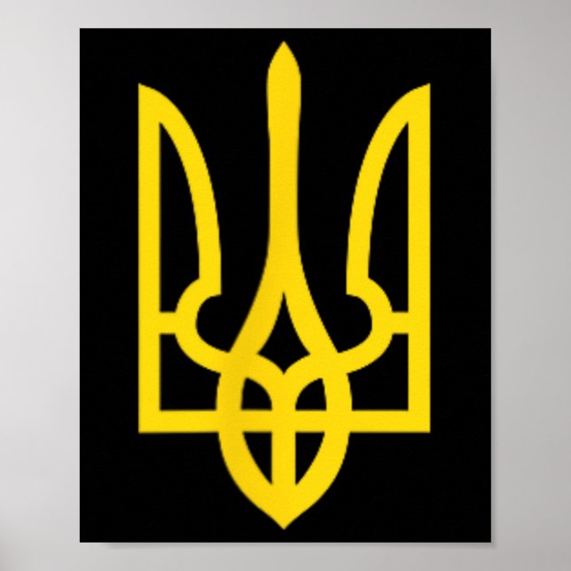 Stand With Ukraine Emblem Symbol Support Ukrainian Poster (Front)