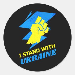 Stand With Ukraine Flag Anti-putin Say No To War U Classic Round Sticker